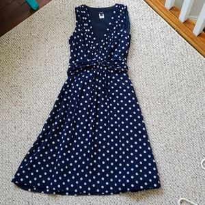 J. Crew polka-dot dress navy and white. size 6